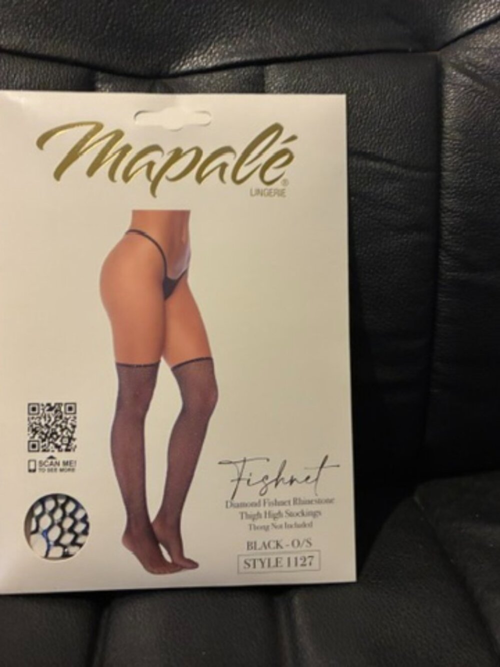 Mapalé Celestial Sparkle Black Rhinestone Thigh High Stockings – One Size